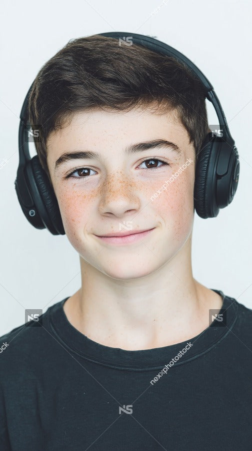 Teenager Wearing Headphones — Stock Photo