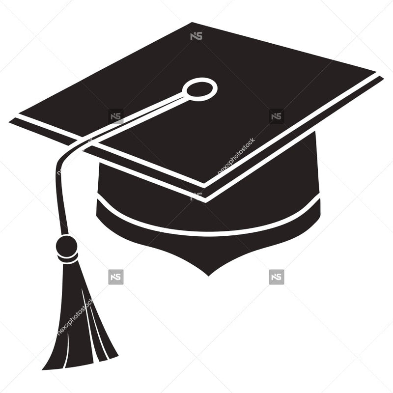 Black Graduation Cap With Tassel (2) — Stock Vector
